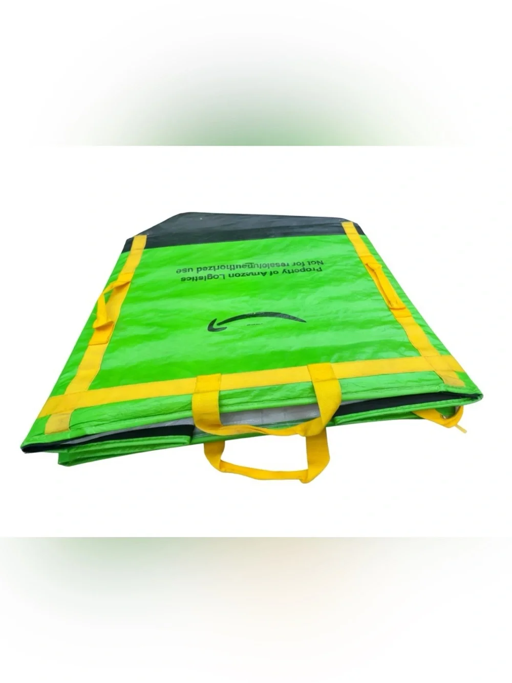 XL Amazon Courier Delivery Tote - HEAVY DUTY - 28x23x20 - Collapsible -Lime/yell